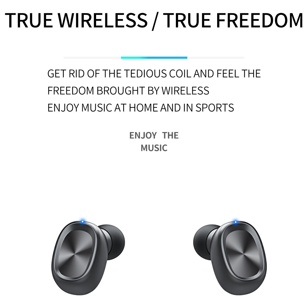 Bluetooth hörlurar trådlösa två öron sport löpning mini musik hörlurar hifi ipx 7 vattentäta hörsnäckor touch control headset för