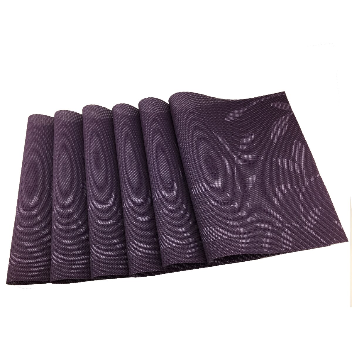 Set de table violet pour salle à manger, tapis de table en pvc à fleurs, sets de table, tapis de tasse, dessous de verre, accessoires de cuisine, 4 pièces