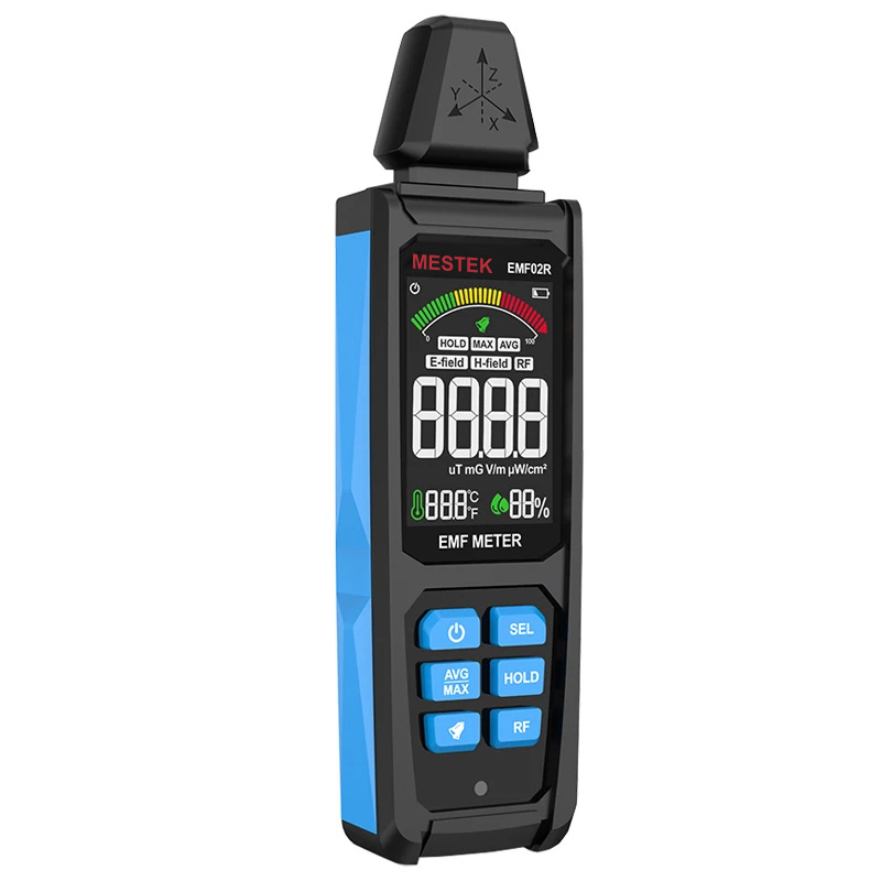 Medidor EMF de alta frecuencia, 30MHz ~ 8Ghz, Detector de radiación de campo electromagnético, probador de radómetro de tres ejes, medidor recargable