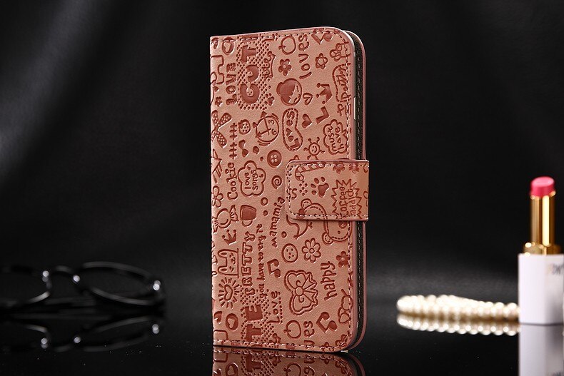 Capa de couro da aleta para bq 5540l rápido pro carteira titular do cartão telefone habitação: Pink