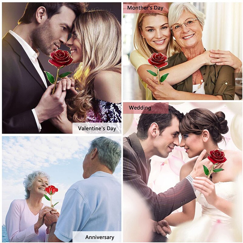 24k guldbelagte roser romantisk evig rose evig blomst med stativ bedst til valentinsdag mors dag bryllup  te889
