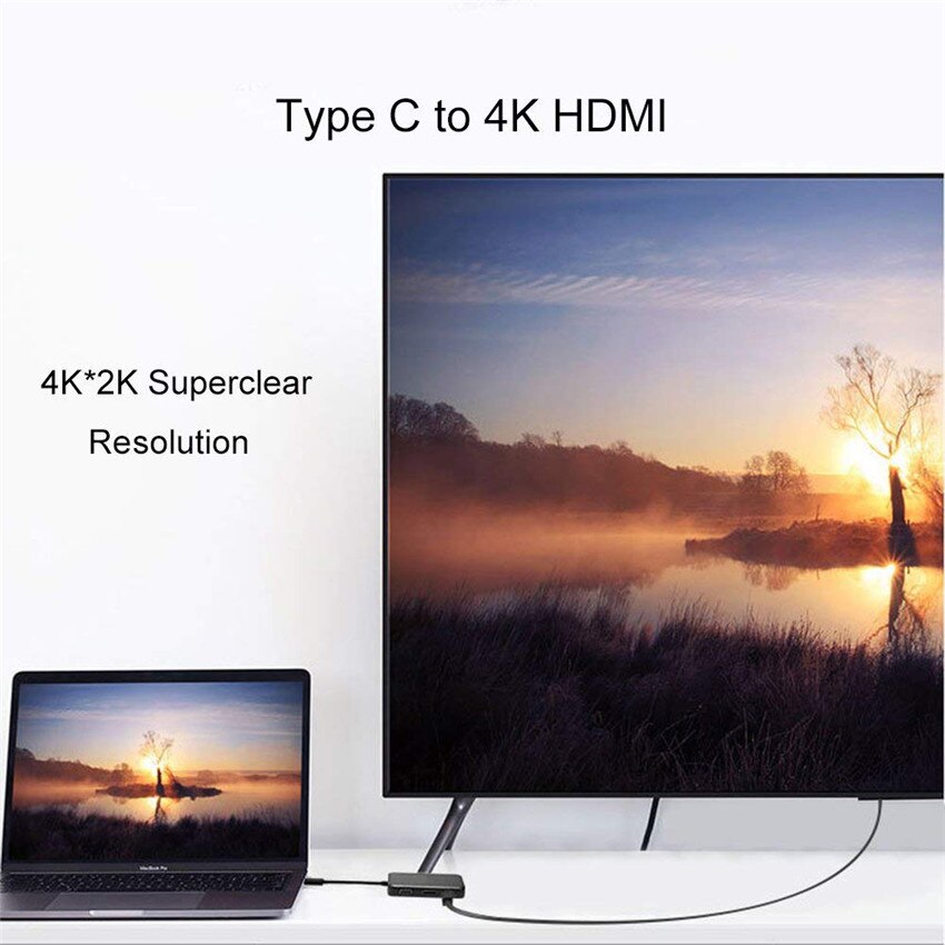 Tipo C HUB de USB tipo C a HDMI 4K VGA DP DVI convertidor USB C a DisplayPort 4K 60HZ VGA DVI adaptador para Macbook Dell Thunderbolt Dock