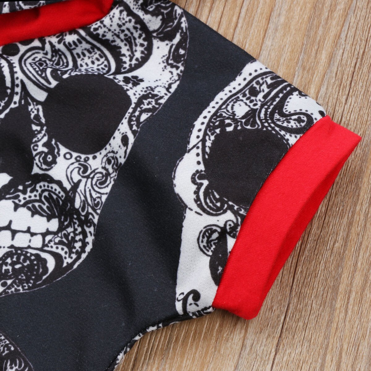 Toddler Kids Baby Boy Halloween Hooded Short Sleeve Pullovers Covered-Button Romper Jumpsuit Outfits Clothes