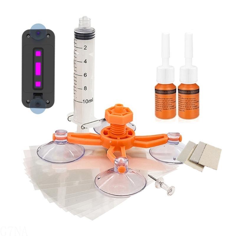 Kit completo per la riparazione del parabrezza, incluso dispositivo di asciugatura per un restauro del vetro rapido e affidabile, restauro rapido e chiaro