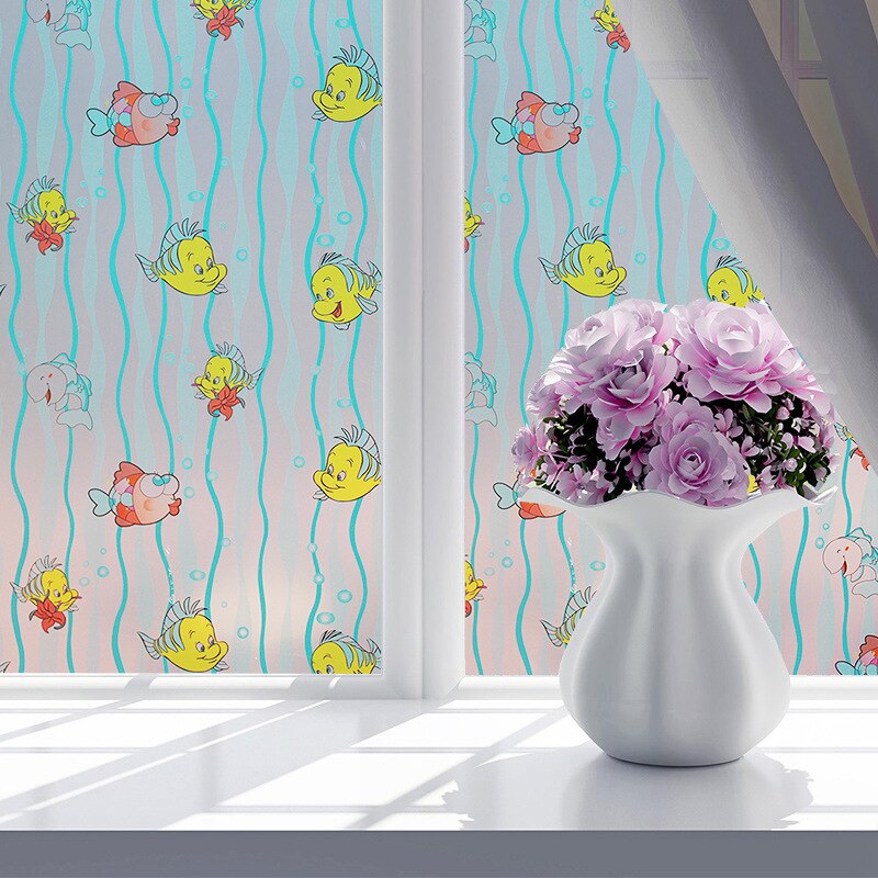 Europeisk stil glas klistermärke 3d färg privat fönster film frostat ogenomskinligt glas klistermärke pvc heminredning färg film 45x 200cm