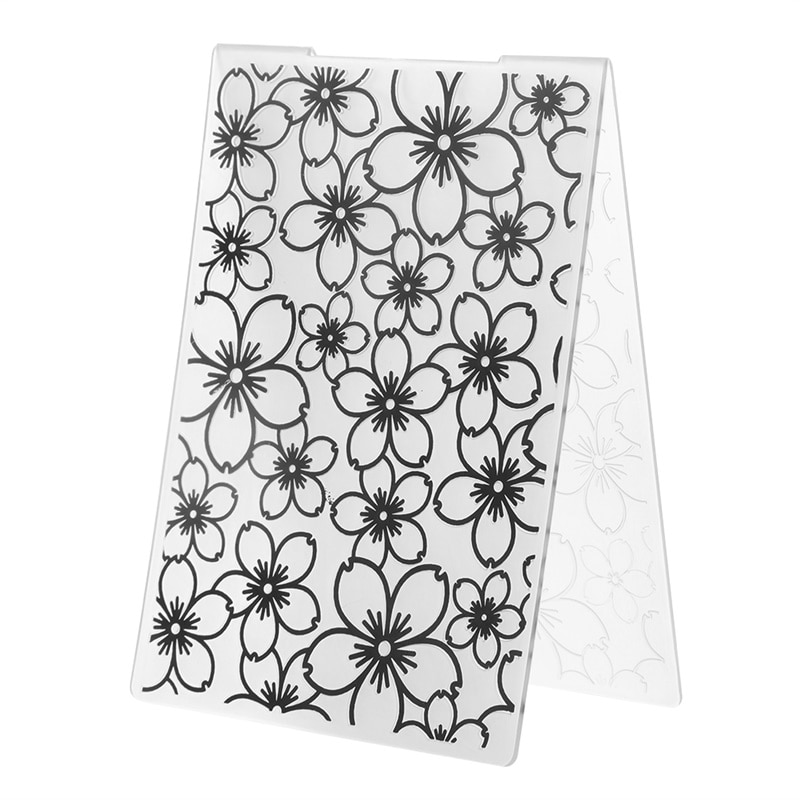 Plum Blossom Flowers Plastic Template Crafts Embossing Folders for DIY Scrapbooking Album and Paper Card Making Decor Supplies