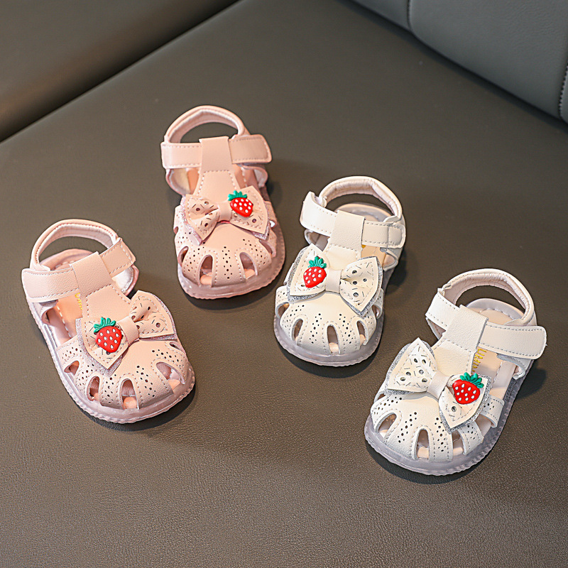 Mädchen-sommersandalen für babys ab 6-18 monaten, weiche kleinkindersandalen mit blumen- und schleifenprofil, prinzessinnensandalen mit hohlprofil
