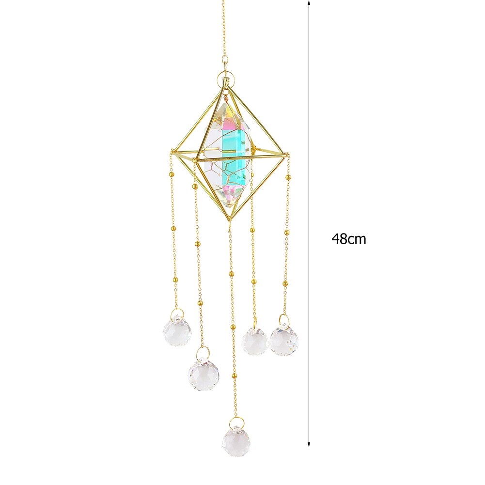 Crystal Wind Chime Prism Dream Catchers Windbell Hanging Ornament Home Room Garden Wall Window Door Decor Window Pendant