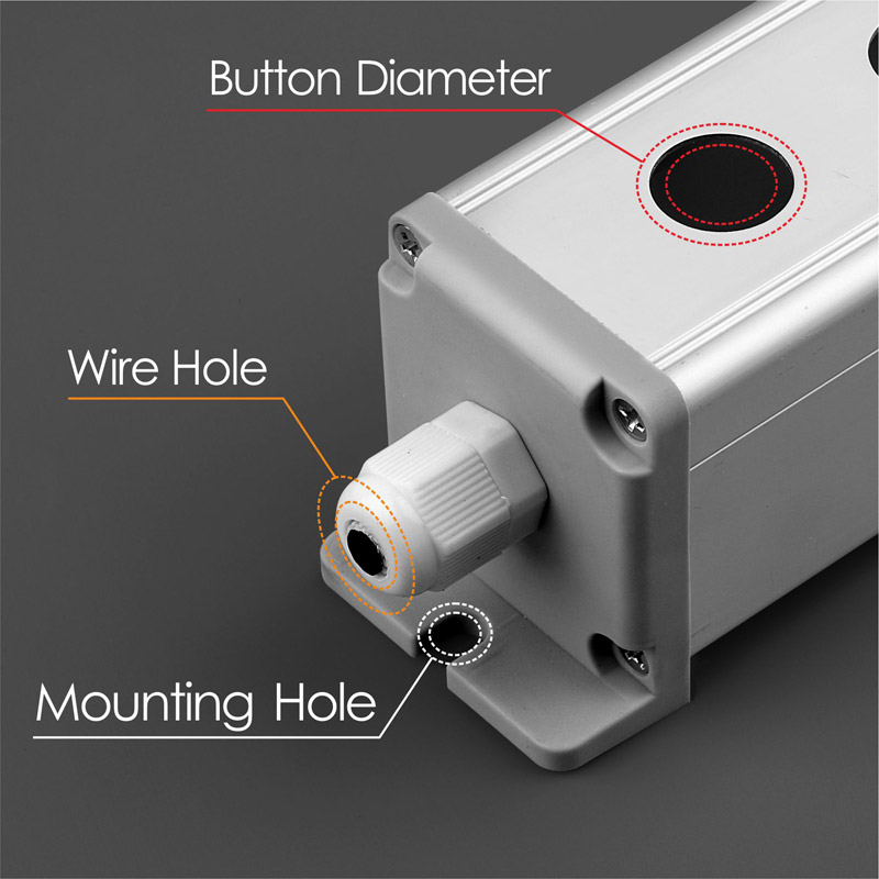 LANBOO 1 2 3 4 5holes 16mm/19mm/22mm waterproof Aluminium Alloy Metal Push Button Switch box with Outdoor power control Box