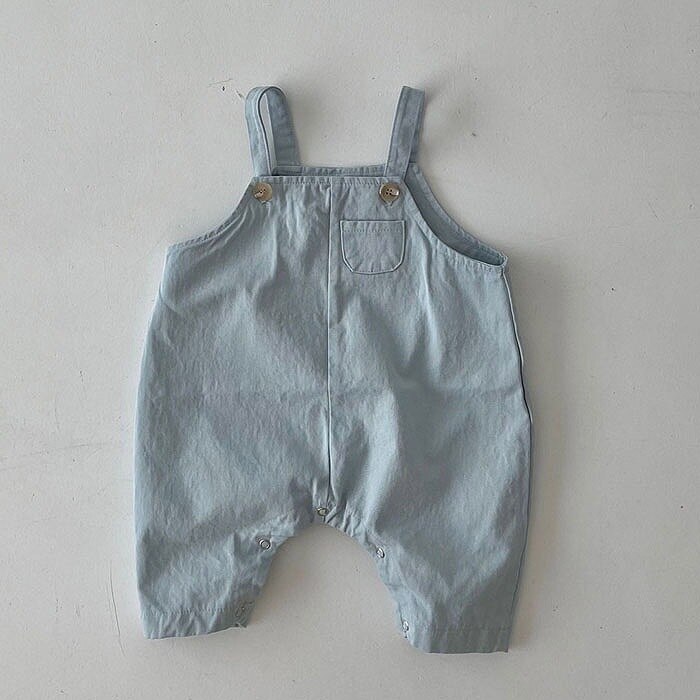 2022 estate nuovo bambino senza maniche pagliaccetto di jeans carino cinturino infantile tuta bambini ragazzi ragazze tuta di jeans vestiti del bambino 0-24M: blue / 12M  80cm