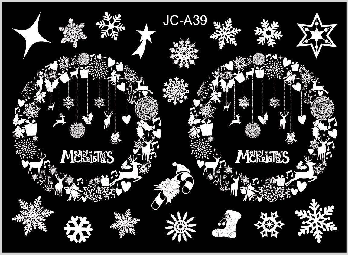 Xmas Christmas Window Decorations Stickers Snowflake Removable Home Decor US AG: Light Grey