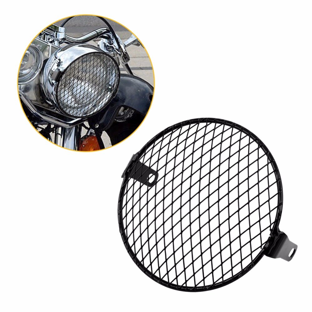 Motorcycle Grill Diamond Side Mount Headlight Cover Mask For Cafe Racer Headlight Cover Mask Headlight Grill Cover