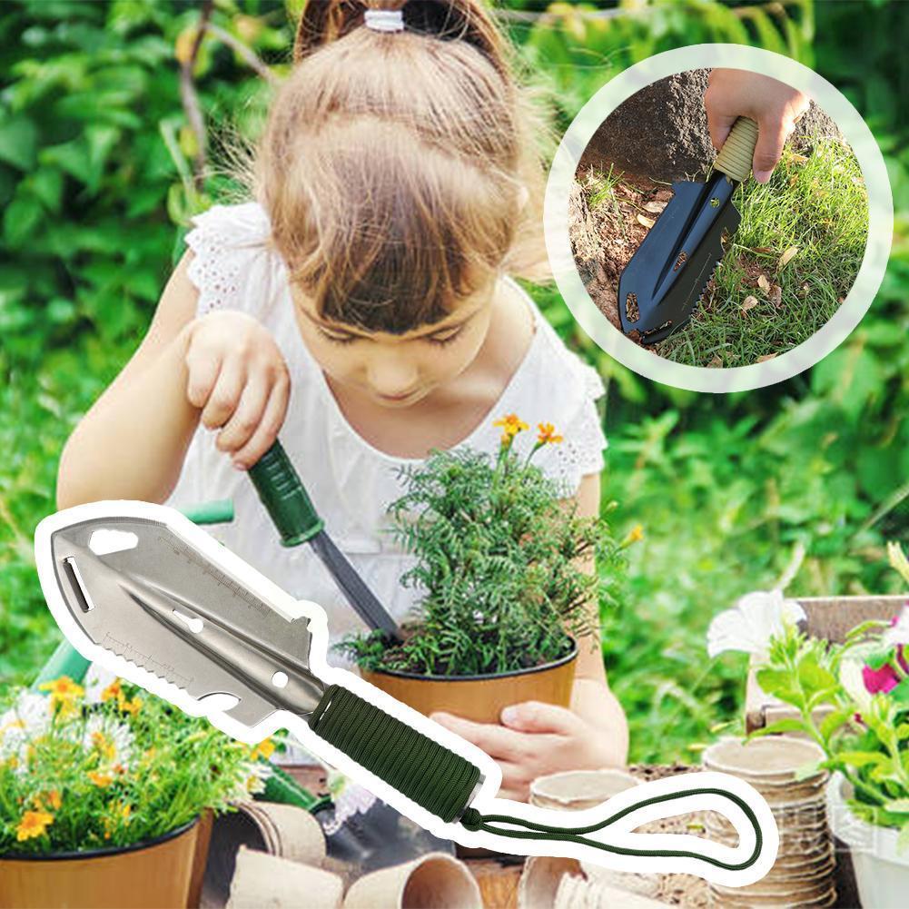 Steel Garden Shovel Spade Weeder With Sawtooth Ruler Trowel Wrench Tool Spear Knife Hex Garden Digging