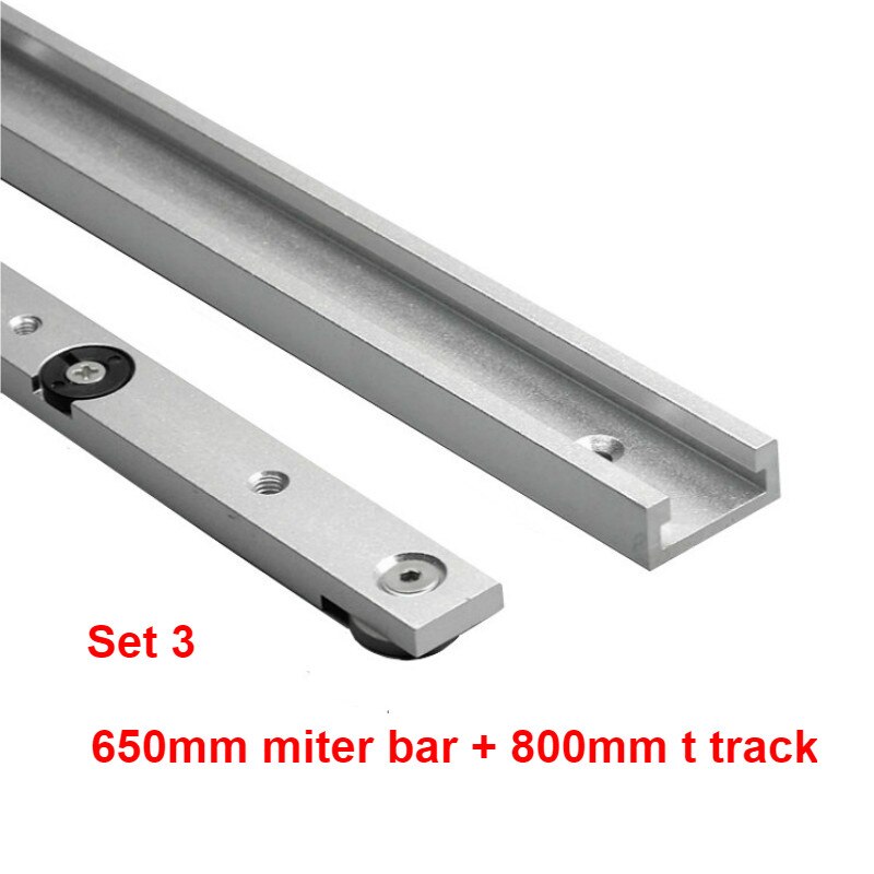 1Set Aluminium Alloy T-tracks Slot Miter Track and Miter Bar Slider Table Saw Miter Gauge Rod Woodworking Tools Workbench DIY: Set 3