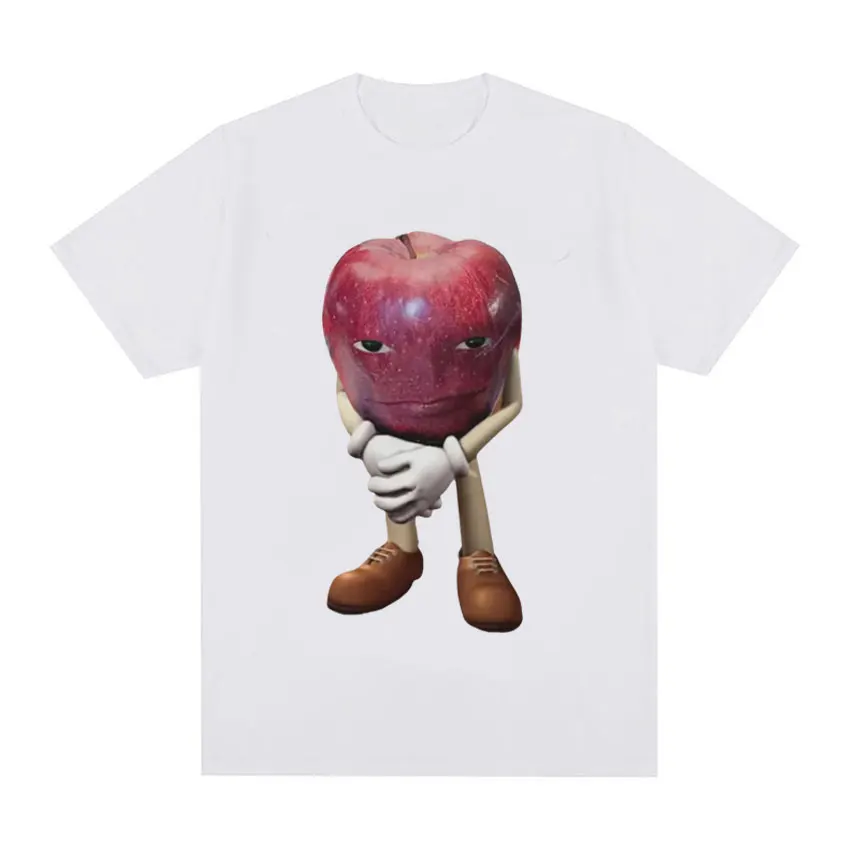Drôle moi Asf pomme avec visage Meme t-shirt unisexe t-shirts hommes rétro décontracté à manches courtes t-shirts hauts: XXXL / Beige