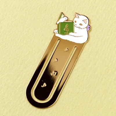 Leuke Kat Bladwijzers Metalen Boek Clips Kawaii Kittens Papieren Pagina Houder Japanse Briefpapier Lezen Gereedschap School Kantoorbenodigdheden: WIT