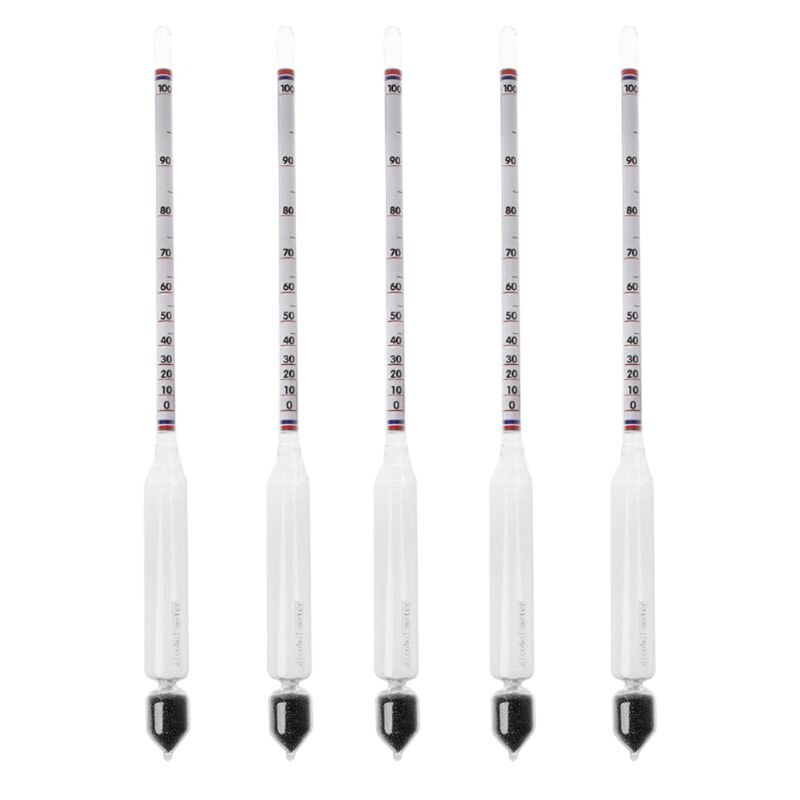 5 pièces testeur hydromètre Vintage outils alcoomètre compteur d'alcool vin Concentration mètre 0-100 hydromètre alcool outils 83XA