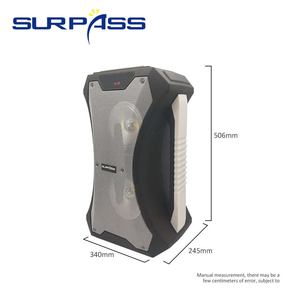 Portable Karaoke System Bluetooth Speaker Center Audio Sound Amplifier Battery LED light Support TF Card