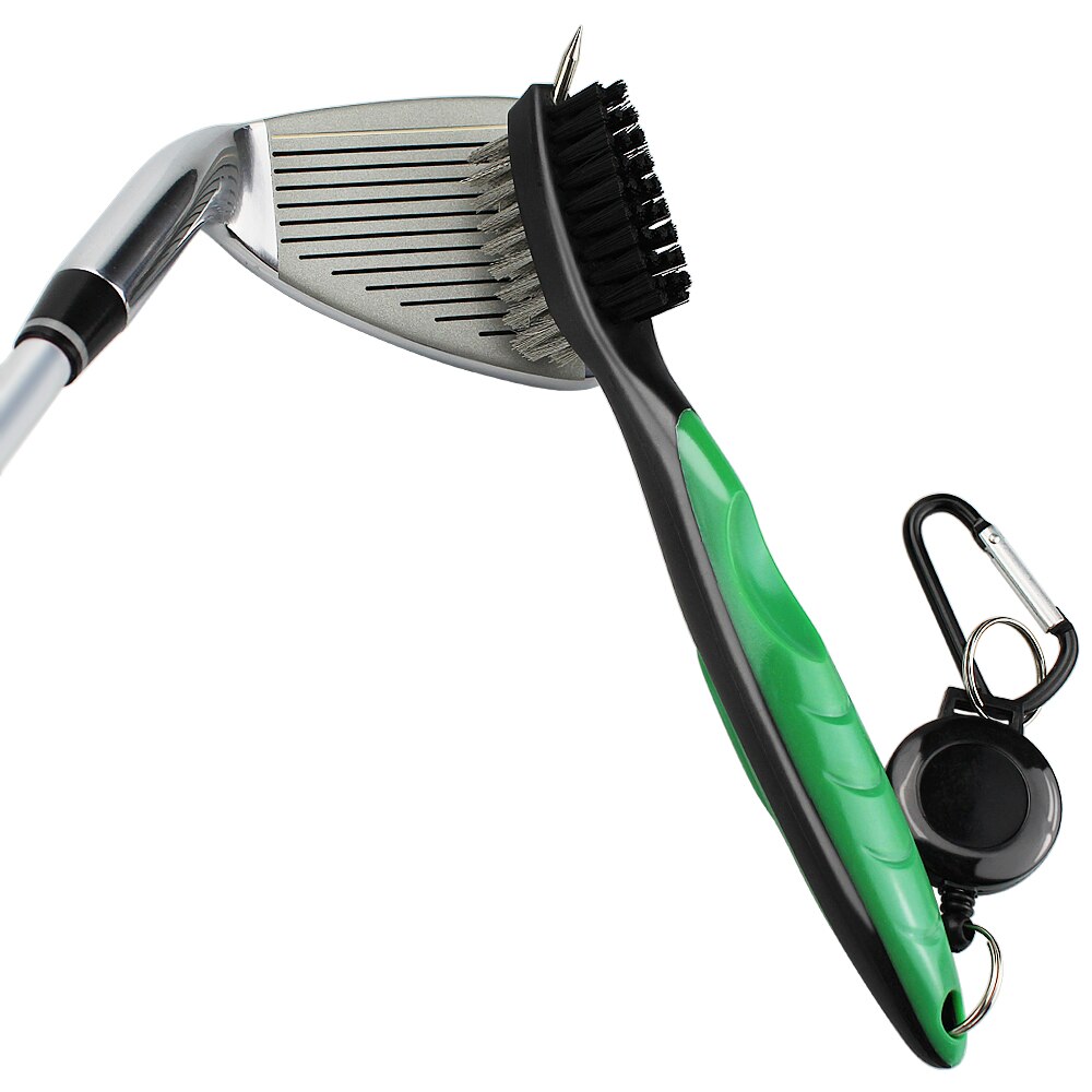 Golfkølle børste tilbehør rengøring 2 -sidet golf putter wedge kugle rille sæt værktøj