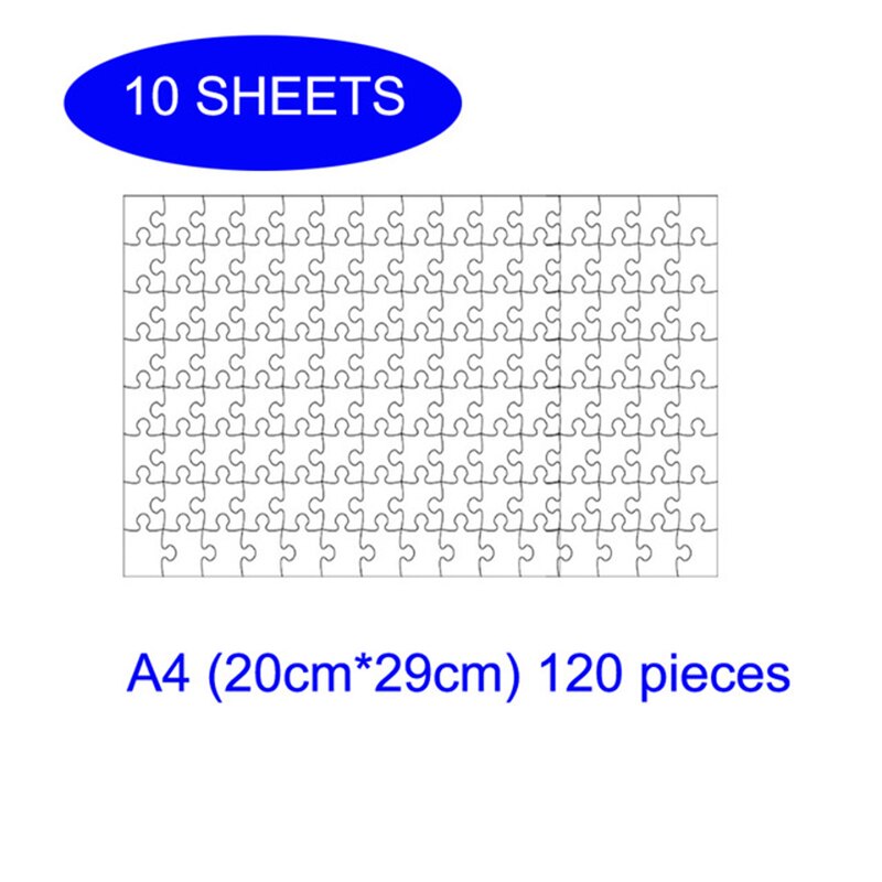 A4 Diy zdjęcie papier termotransferowy puste puzzle do druku Puzzle Jigsaw do drukowania: 10 sheets A4