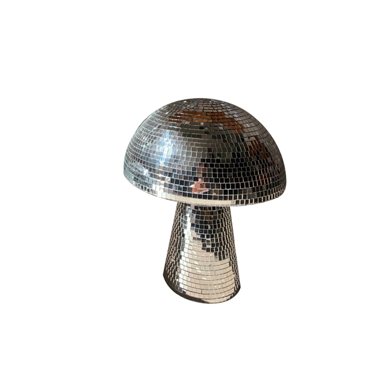 Mushroom Disco Ball Mirror Glass Brick Mushroom Disco Ball Handmade Multifunctional Party Festive Home Decoration: silver large
