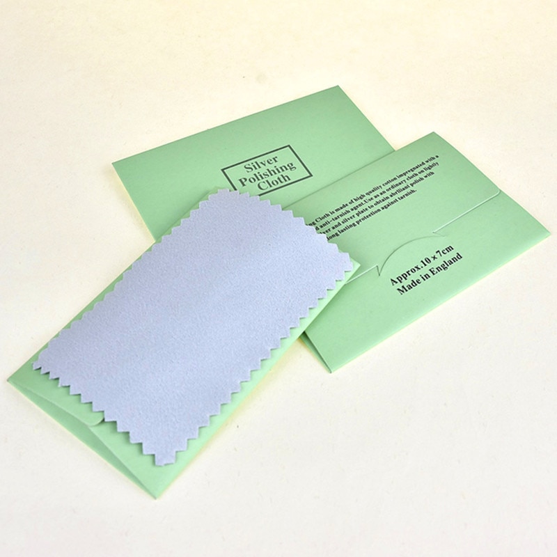 10 stk 10 x 7cm pudse smykker renseklud til guld, sølv, platin smykkefjerner renseklud