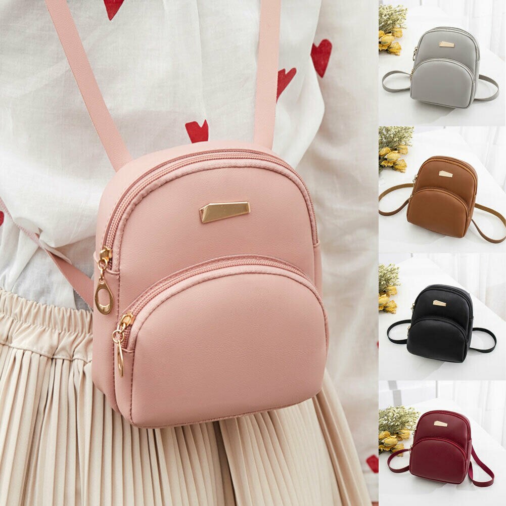 Women Mini Bags Backpack School Shoulder Bag Rucksack Leather Travel Bag