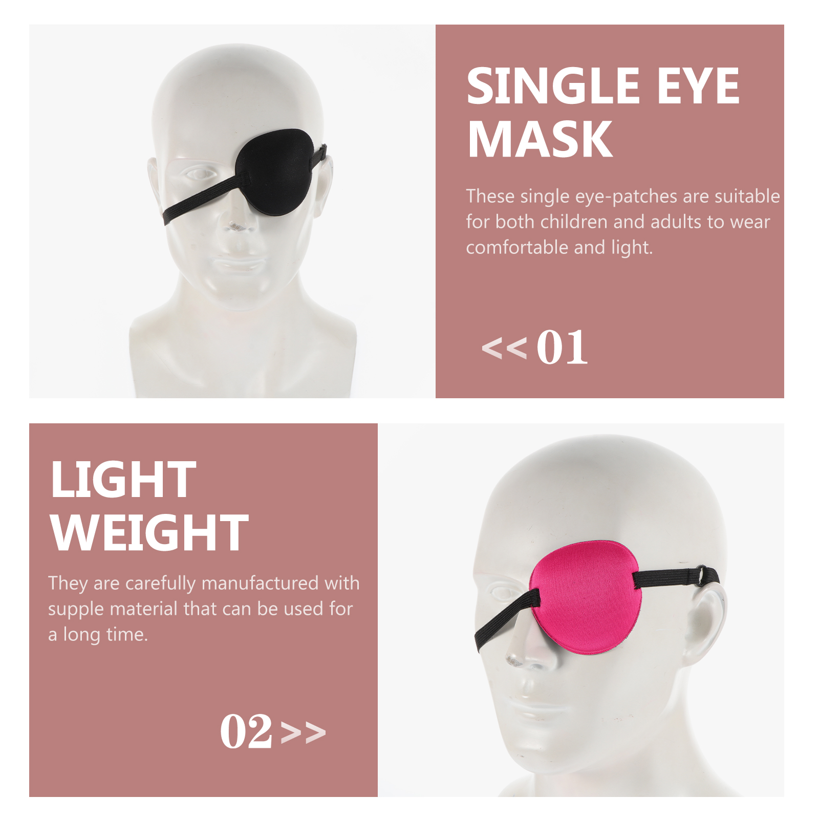 4Pcs Cover Lazy Eye-patch Pirate Cosplay Costume Amblyopia Eye Patch One Eye Cover for Adult Decor