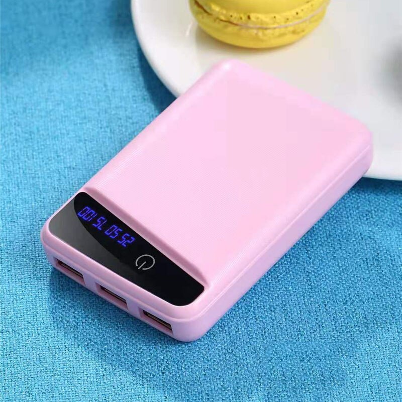 3 Pcs 18650 Battery Charger Cover Power Bank Case DIY Box 3 USB Ports AS99: Pink