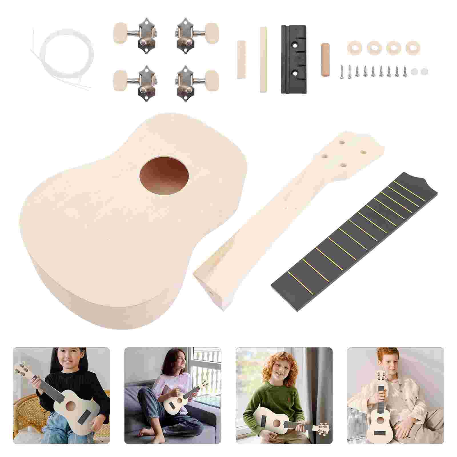 1 Set DIY Ukulele Making Kit Ukulele Hand Made Making Supplies for Children