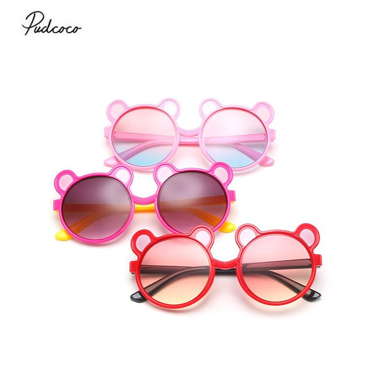 Kids Zonnebril Fshion Zomer Baby Jongens Meisjes Cartoon Leuke Beer-Vormige Anti-Uv Zonnebril Voor Fotografie Outdoor Strand