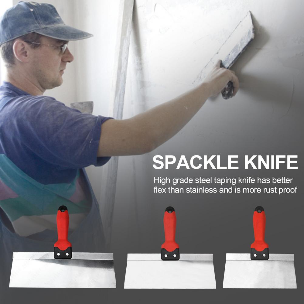 Stainless Steel Putty Knife Paint Edger Spackle Spatula 8/10/12inches Scraper Putty Taping Knife Drywall Finishing Painter Tool