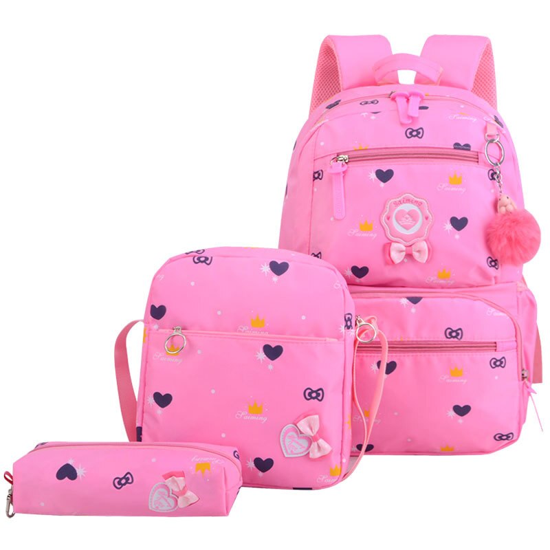 3 stks/set Leuke Boog School Rugzak Voor Meisjes Afdrukken Meisjes School Tassen Kids Rugzak Meisjes Student Schooltassen Student Mochila: A8