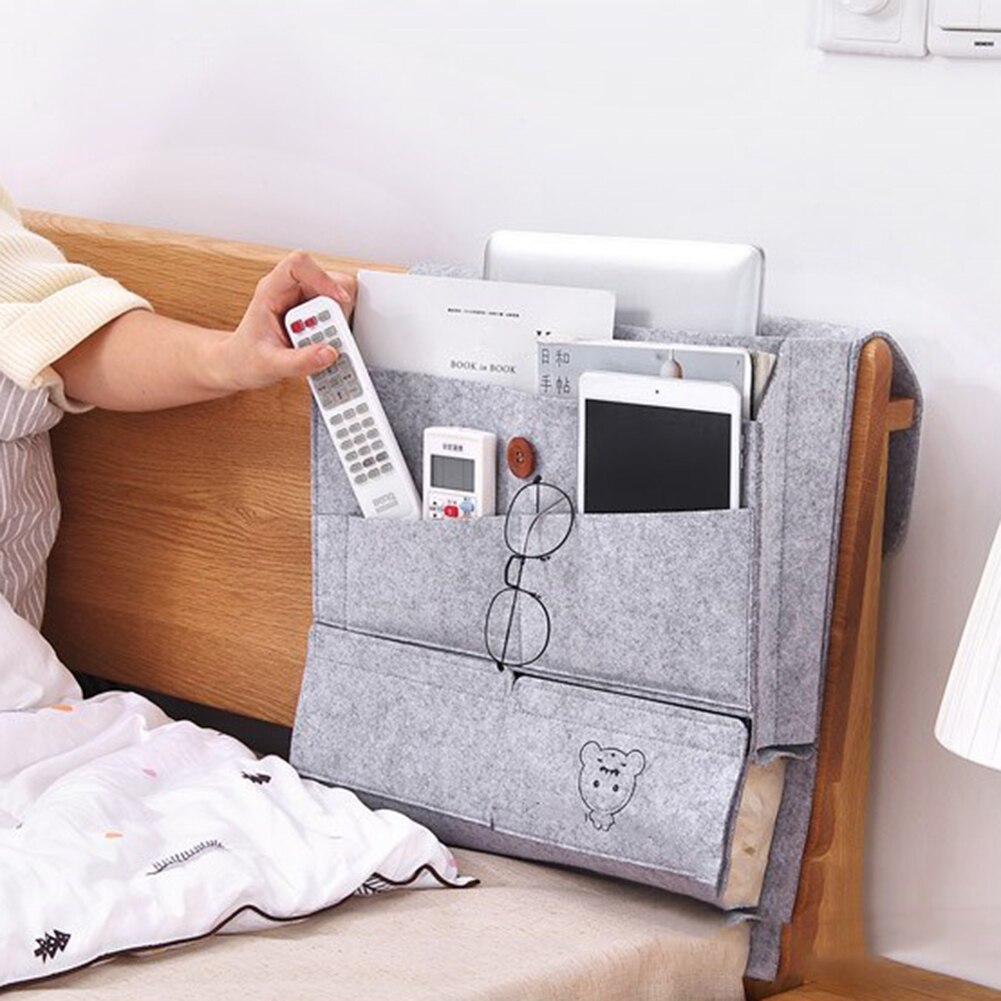 Poche de chevet feutre rangement organisateur lit bureau sac canapé TV télécommande suspendu canapé ménage lit support poches