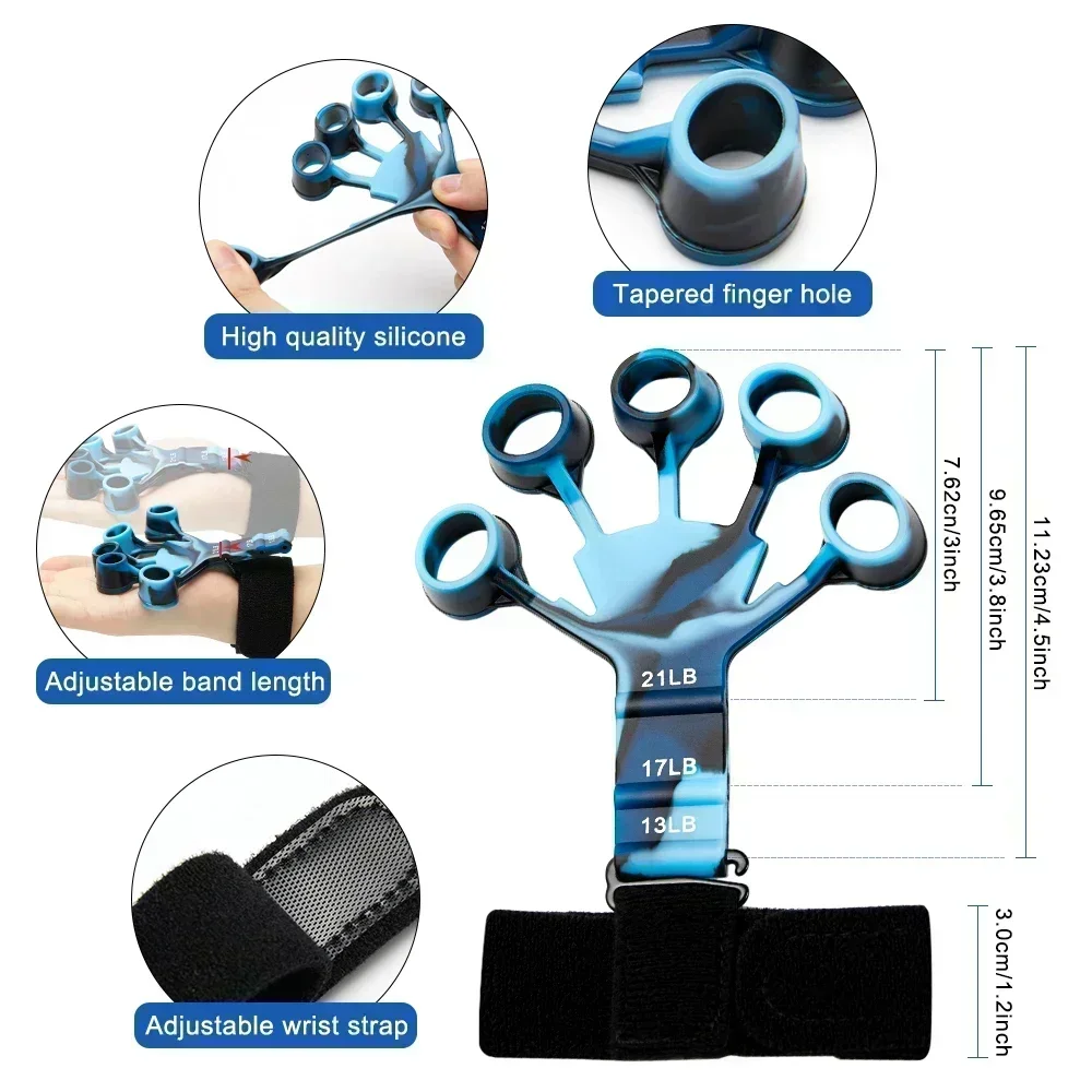 Entrenamiento y ejercicio 6 resistencia expansor de mano agarre de dedo deporte gimnasio accesorios de entrenamiento entrenamiento y ejercicio Gripster Fitness