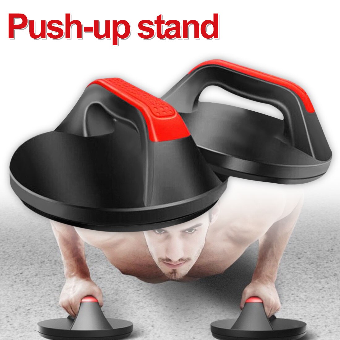1 Paar Push-Up Stands Ronde 360 Graden Draaibare Push-Ups Fitness Apparatuur Rode En Zwarte Body Building
