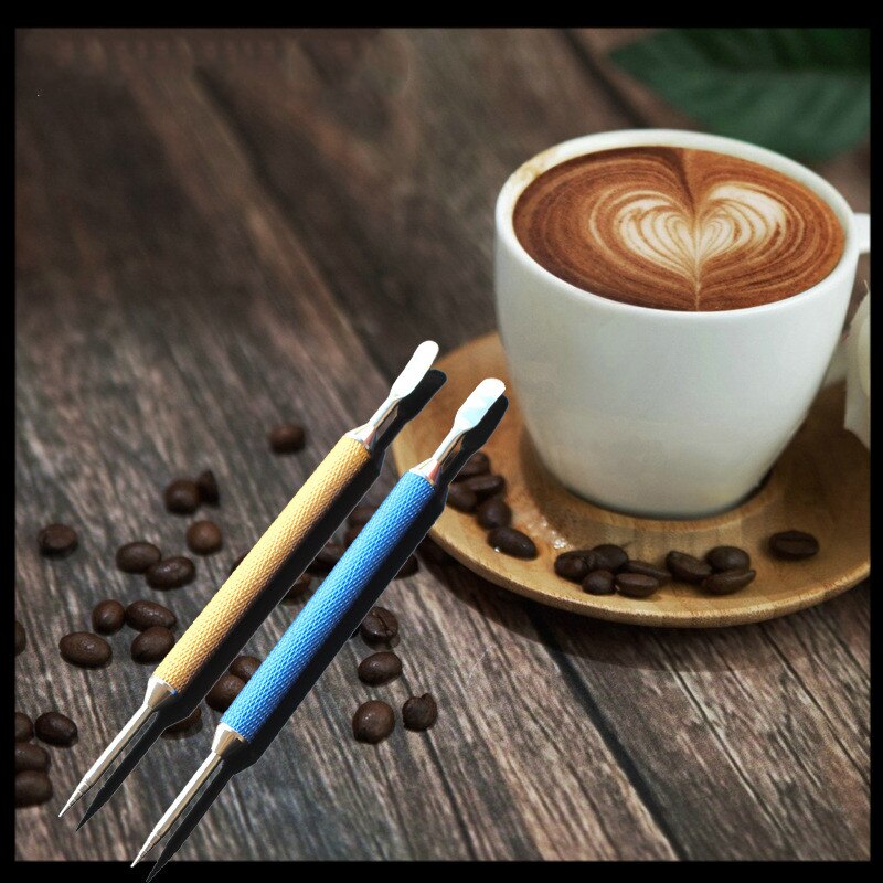 Stainless Steel Latte Art Pen With Wood Handle - Coffee Decorating Tool For DIY Designs