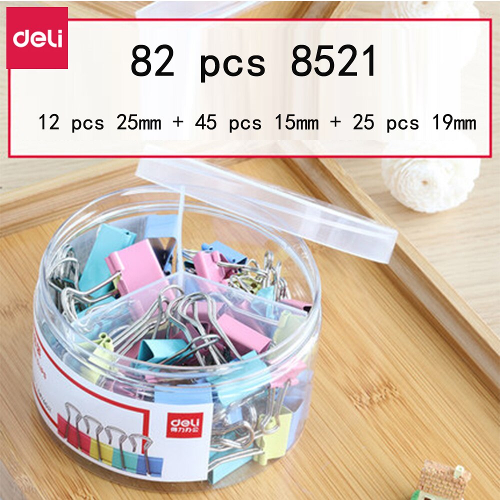Deli Bindmiddelenklemmen Kantoorbenodigdheden Kleurrijke Metalen Bill Clip Kleine Zwaluwstaart Clip Opslag Multi-Standaard Diy Test Papier Ijzer clip: 63pcs in 1 set