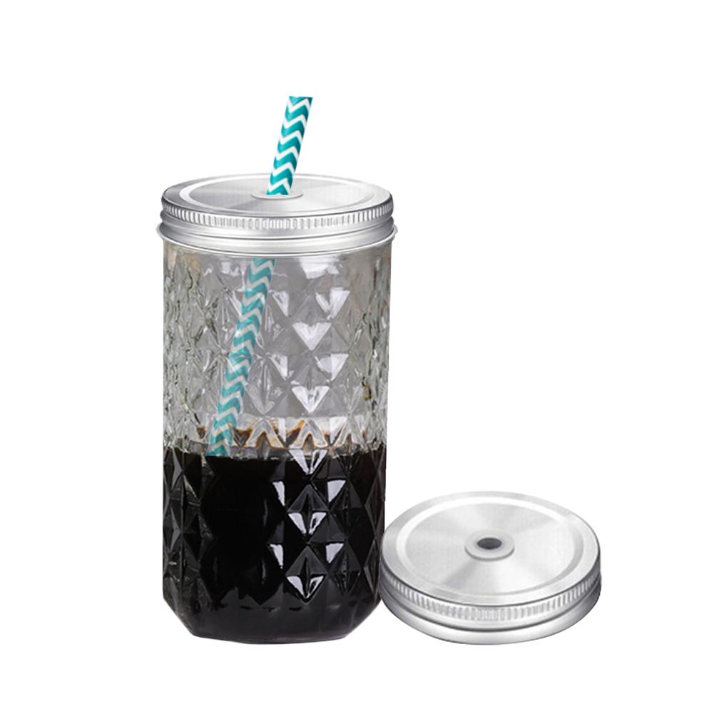 10pcs 70mm Stainless Steel Mason Jar Lids With Straw Holes Drinking Jar Lids Drink Bottle Caps For Birthday Party Wedding Favors