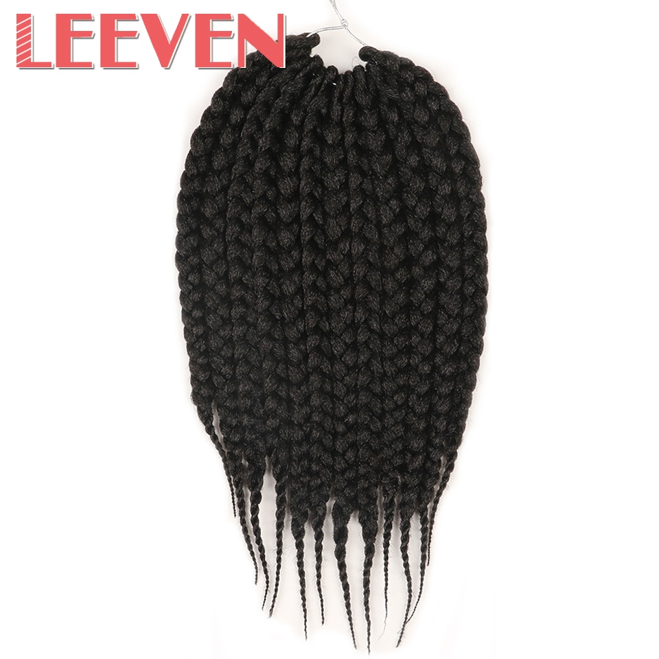 Leeven 3 S Kasten Zöpfe Häkeln haar Synthetische flechten Haar 14 ''12 stränge Schwarz Braun Twist Haar-erweiterungen 6 Stck