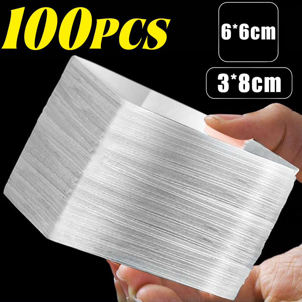 Ruban adhésif Double face solide en PVC, autocollants muraux carrés transparents réutilisables pour crochets, bandes de colle imperméables sans trace pour la maison