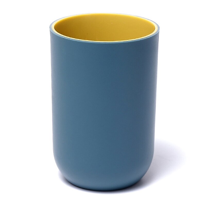Wash Cups Toothbrush Cup Box Multifunction Tooth Mug PP Wheat Washing Tooth Cup Brush Holder Home Bathroom Accessories: Deep Blue
