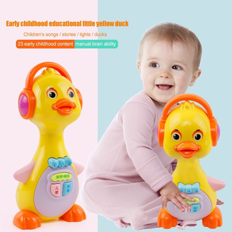 Kids Music Toys Baby Musical Toys Duck Lights Action With Sound for Girls Boys Early Education Learning Machine