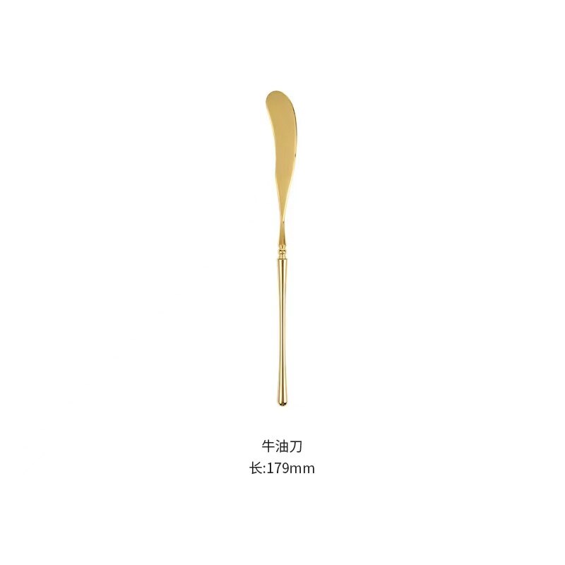 Gold Cutlery Set Forks Spoons Knives Tableware Chopstick Spoon Knife ForkStainless Steel Dinnerware: 08