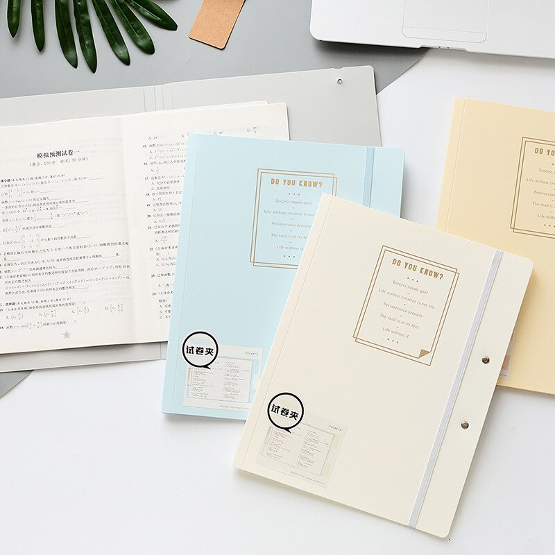 Stationery A4 PP File Folder Paper Clip Student Clipboard Elastic Binding Expanding 4 Colors Display Book