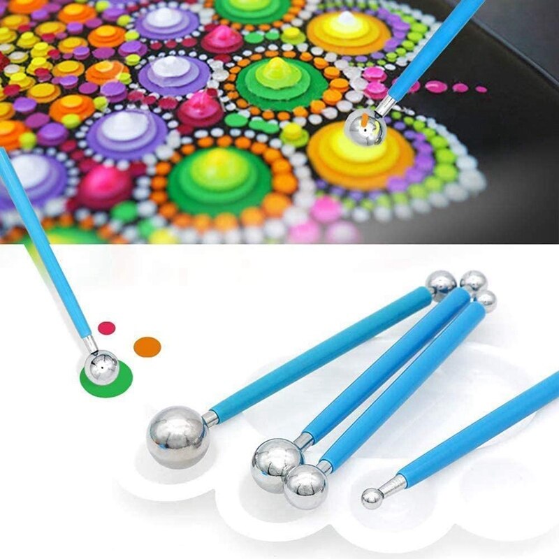 35Pcs Mandala Dotting Tools Set Pen Dotting Tools Mandala Stencil Ball Stylus Paint Tray for Painting Rocks Drawing