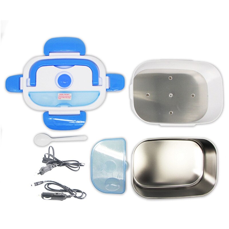 Ahtoska 12V 220V Draagbare Elektrische Verwarmde Rvs Lunchbox Voor Kids Voedsel Containers Voedsel Warmer Met Compartimenten