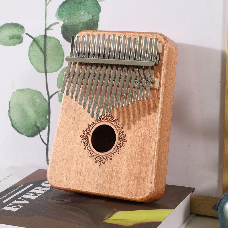 Liyin-kalimba de 17 teclas, piano de pulgar de cuerpo de caoba, 17 llaves, instrumento Musical mbira de la mejor y buen sonido: Nature flower