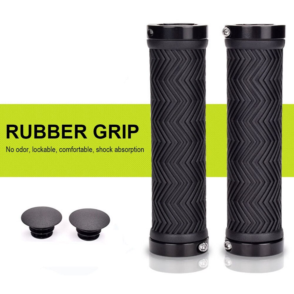 Fietsstuur handvatten hoes antislip zacht rubber fietsstuur eindgrepen dubbele vergrendeling voor racefiets mountainbike