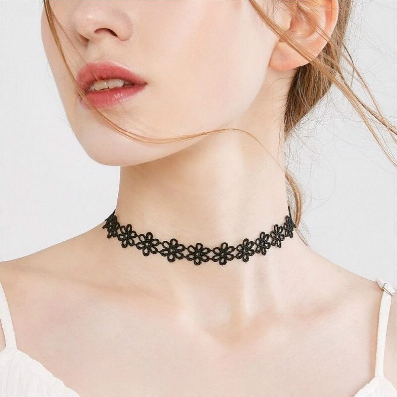 Japanese Kpop Spring Cherry Blossoms Heart Pendant Choker Short Clavicle Necklaces For Girl Cute Aesthetic Jewelry